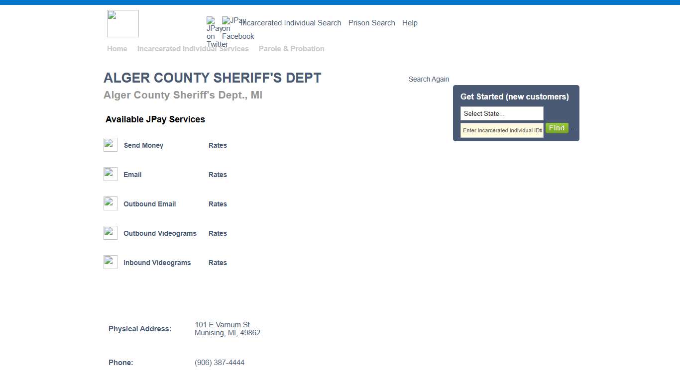 ALGER COUNTY SHERIFF'S DEPT