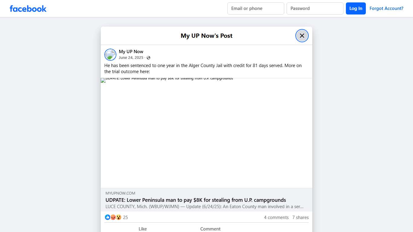 My UP Now - He has been sentenced to one year in the Alger... Facebook